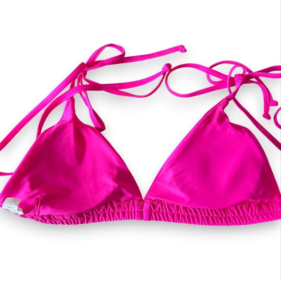 Neon Pink Triangle Bikini Top L Swimwear Festival Beachwear UPF50+ Beach Travel - Picture 2 of 6